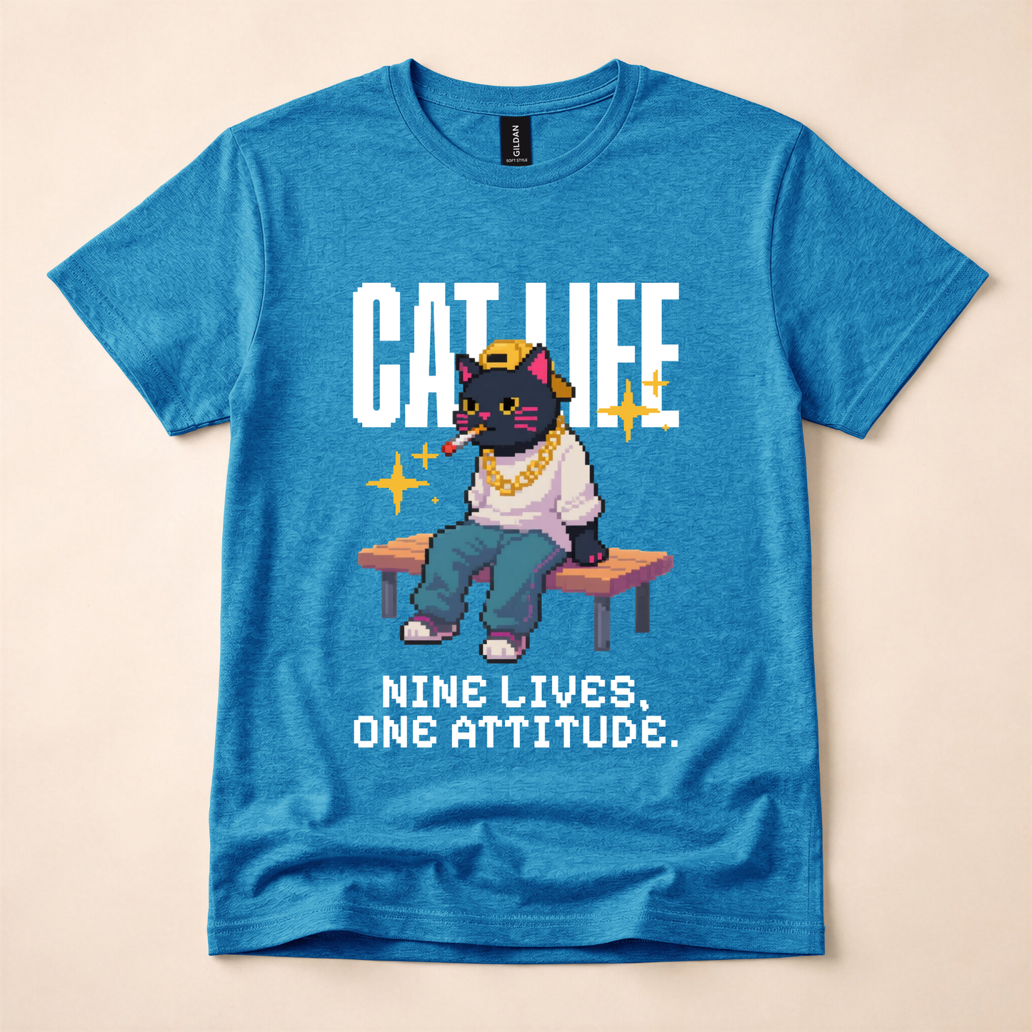 Cat Life "Nine Lives, One Attitude" T‑Shirt