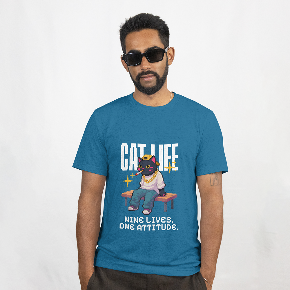 Cat Life "Nine Lives, One Attitude" T‑Shirt