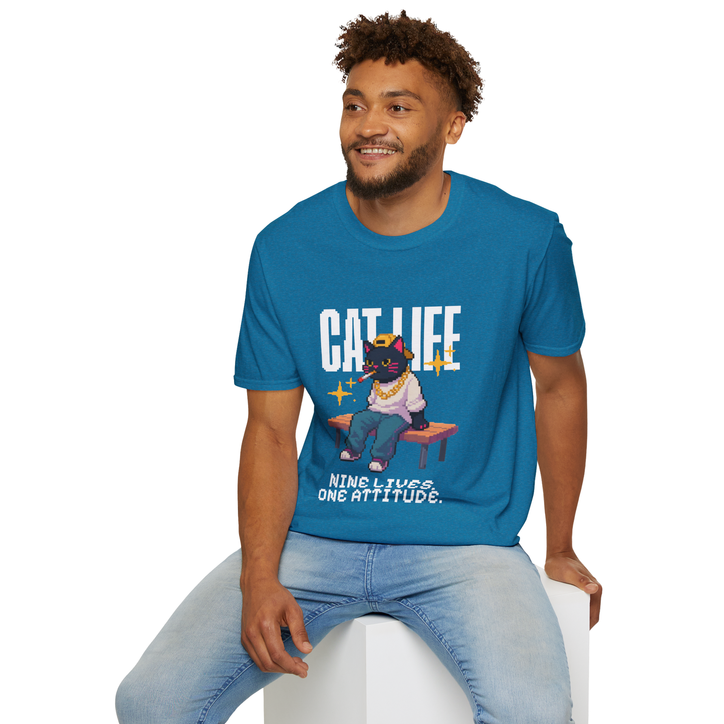 Cat Life "Nine Lives, One Attitude" T‑Shirt