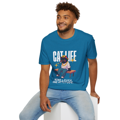 Cat Life "Nine Lives, One Attitude" T‑Shirt