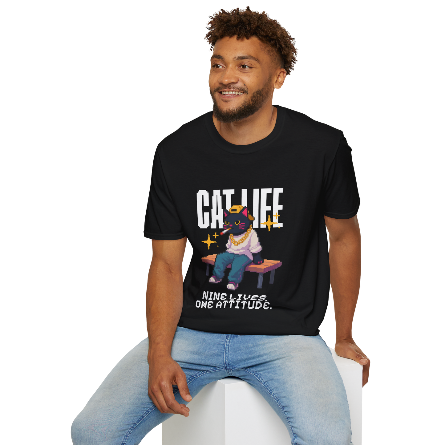 Cat Life "Nine Lives, One Attitude" T‑Shirt
