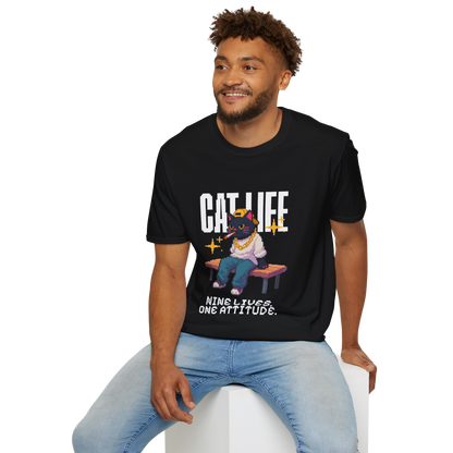 Cat Life "Nine Lives, One Attitude" T‑Shirt